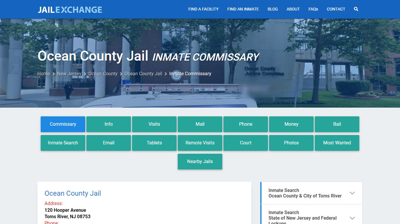 Ocean County Jail Inmate Commissary - Jail Exchange